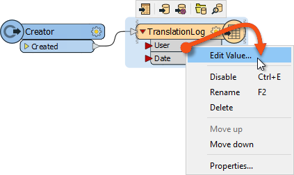 Editing an attribute value directly on a writer feature type